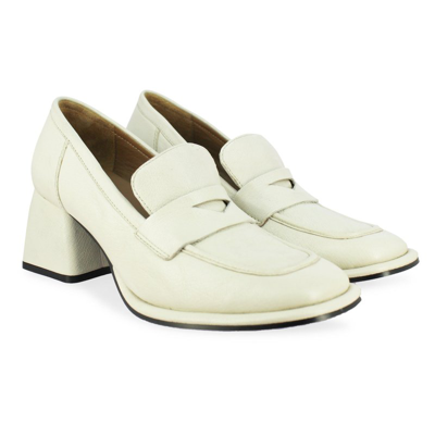 Shop Saint G Viviana Off White Leather Loafers