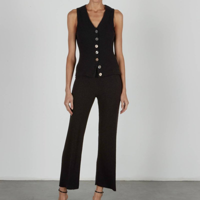 Shop Enza Costa Terry Knit Pant In Black