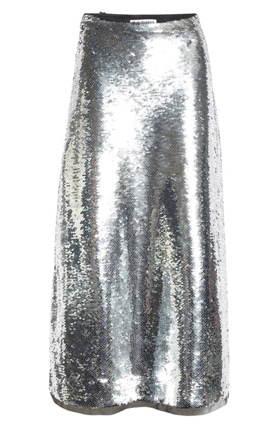 Shop Molly Goddard Sequin A-line Maxi Skirt In Silver Black