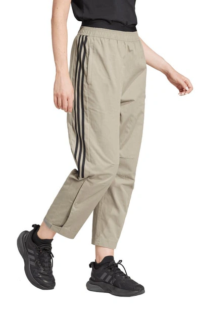 Shop Adidas Originals Tiro Loose Fit Cotton Twill Track Pants In Silver Pebble/ Black