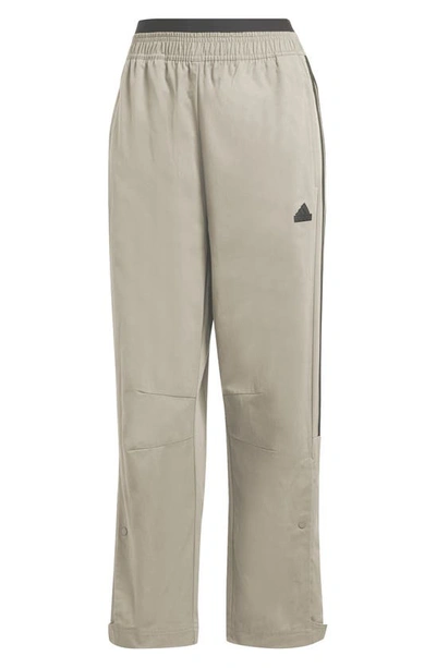 Shop Adidas Originals Tiro Loose Fit Cotton Twill Track Pants In Silver Pebble/ Black