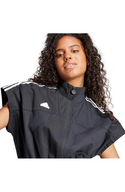 Shop Adidas Originals Zip-up Cotton Twill Jumpsuit In Black