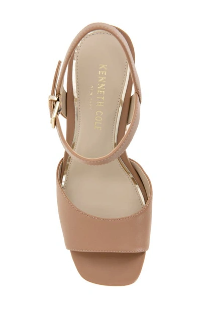 Shop Kenneth Cole New York Dolly Stud Ankle Strap Platform Sandal In Classic Tan Leather