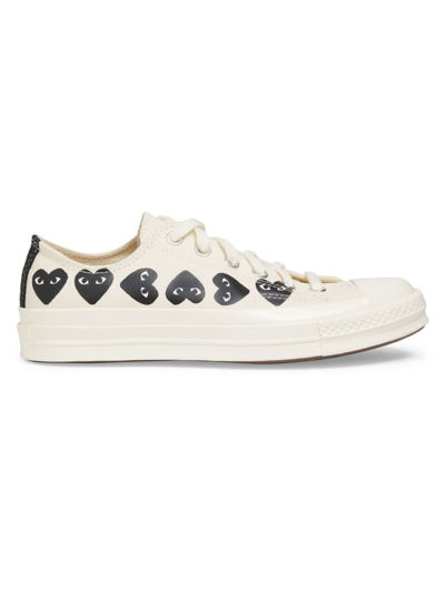 Shop Comme Des Garçons Cdg Play X Converse Women's Chuck Taylor All Star Heart Low-top Sneakers In White