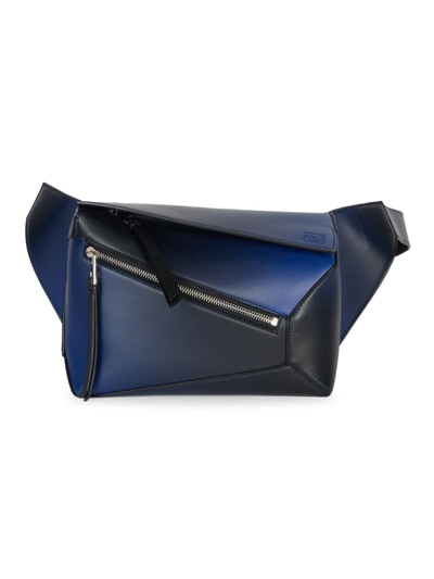 Shop Loewe Men's Puzzle Edge Belt Bag In Navy Blue