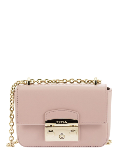 Shop Furla Designer Handbags Metropolis - Mini Shoulder Bag In Pink