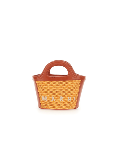 Shop Marni Designer Handbags Tropicalia Micro Bag In Orange