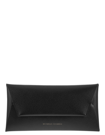 Shop Brunello Cucinelli Designer Handbags Leather Cross-body Bag In Black