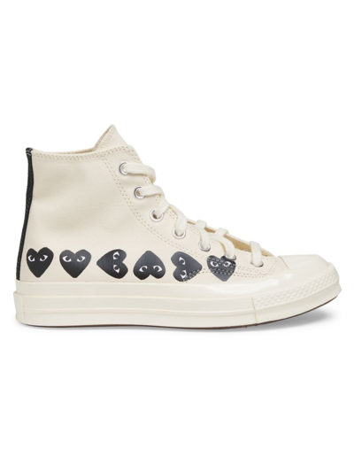 Shop Comme Des Garçons Cdg Play X Converse Women's Chuck Taylor All Star Heart High-top Sneakers In White