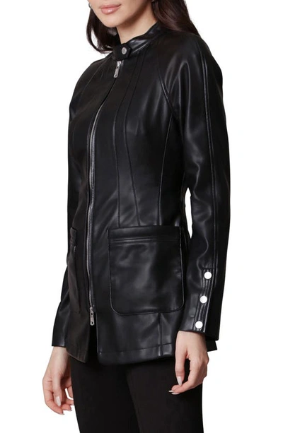 Shop Avec Les Filles Faux Leather Moto Jacket In Black