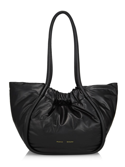 Shop Proenza Schouler Women's Large Puffy Leather Tote Bag In Black