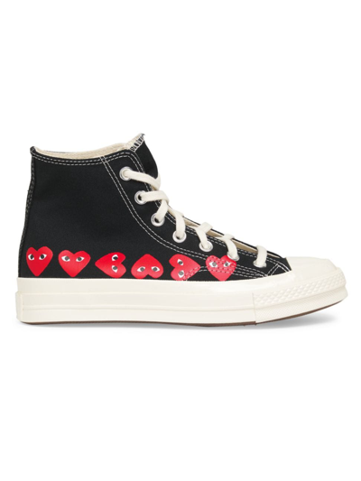 Shop Comme Des Garçons Cdg Play X Converse Women's Chuck Taylor All Star Heart High-top Sneakers In Black