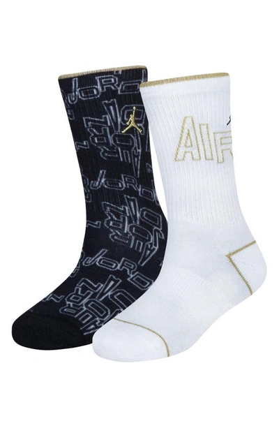 Shop Jordan Kids' Assorted 2-pack Cushioned Crew Socks In Black