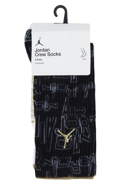 Shop Jordan Kids' Assorted 2-pack Cushioned Crew Socks In Black