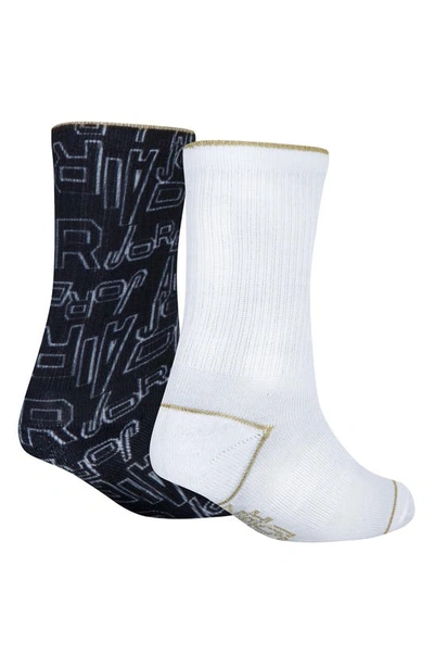 Shop Jordan Kids' Assorted 2-pack Cushioned Crew Socks In Black