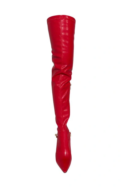 Shop Azalea Wang Angelo Over The Knee Boot In Red