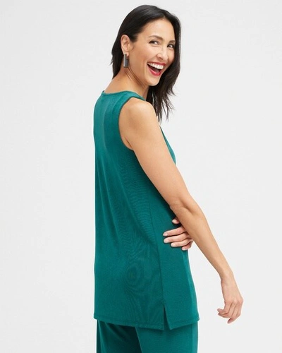 Chico's Travelers™ Side Slit Tank Top In Neutral Size 20/22 |  Wrinkle-free Travel Clothing In Light Tan