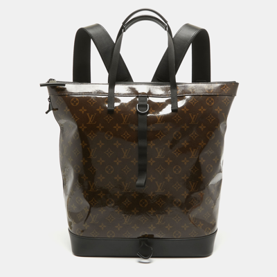 Pre-owned Louis Vuitton Monogram Glaze Canvas Zipped Tote In Brown