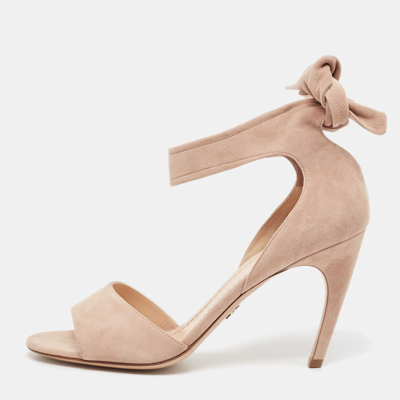 Pre-owned Dior Beige Suede La Belle Open Toe Ankle Wrap Sandals Size 40.5