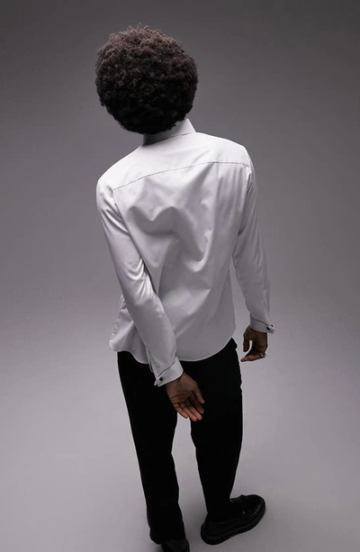 Shop Topman Bib Detail Button-up Shirt In White