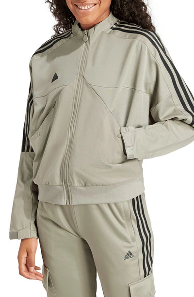 Shop Adidas Originals Tiro Cotton Track Jacket In Silver Pebble