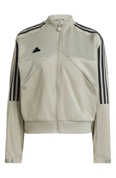 Shop Adidas Originals Tiro Cotton Track Jacket In Silver Pebble
