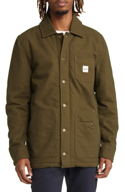 Shop Cat Wwr Canvas Workwear Jacket In Military Green