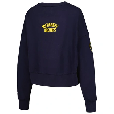 Shop Pro Standard Navy Milwaukee Brewers Painted Sky Pullover Sweatshirt