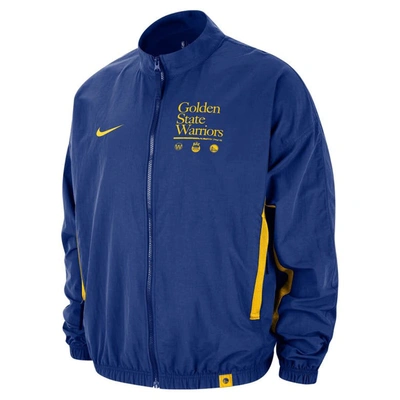 Shop Nike Royal Golden State Warriors Courtside Vintage Warmup Full-zip Jacket