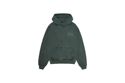 Pre-owned Broken Planet Basics Hoodie Washed Emerald Green