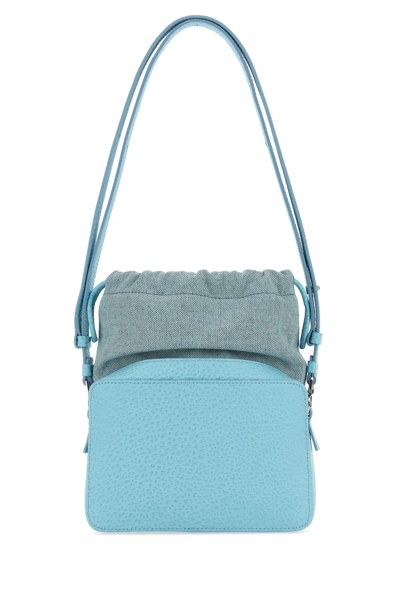 Maison Margiela Borsa A Secchiello 5ac Azzurra In Tessuto E Pelle Donna