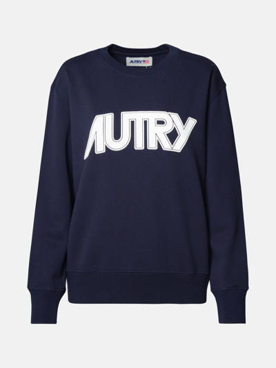 Shop Autry Blue Cotton Sweatshirt
