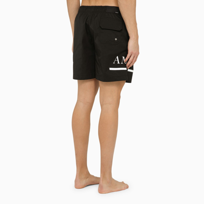 Shop Amiri Black Swim Shorts With Logo