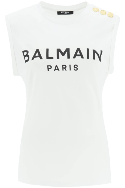 Shop Balmain Logo Top With Embossed Buttons