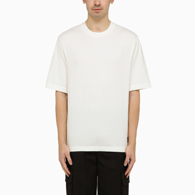 Shop Burberry White Crewneck T Shirt In Cotton