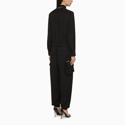 Shop Dsquared2 Black Silk Blend Jumpsuit
