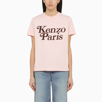 Shop Kenzo Pink Cotton T Shirt With Logo