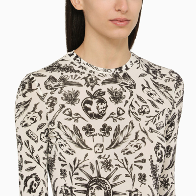 Shop Off-white Off White™ Long Sleeved Top With Tattoo Print