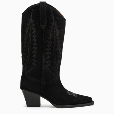 Shop Paris Texas Texan Rosario Black Leather Boot