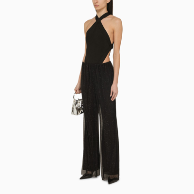 Shop Philosophy Black Tulle Trousers With Rhinestones