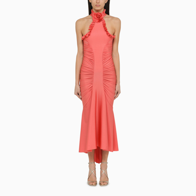 Shop Philosophy Fuchsia Lycra Dress With Ruffles