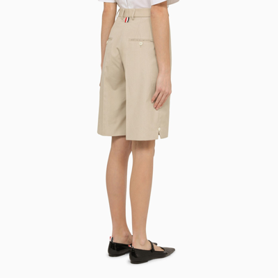 Shop Thom Browne Khaki High Waisted Bermuda Shorts