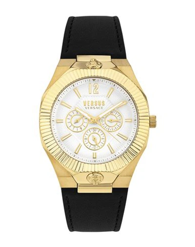 Shop Versus Versace Echo Park Multifunction Leather Watch Man Wrist Watch Gold Size Onesize Stainless Ste
