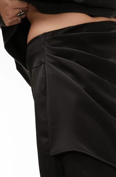 Shop Topshop Asymmetric High-low Skirt In Black