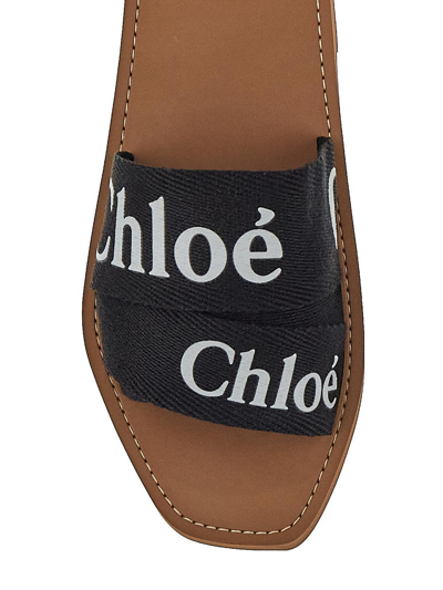 Shop Chloé Logo Slide In Black