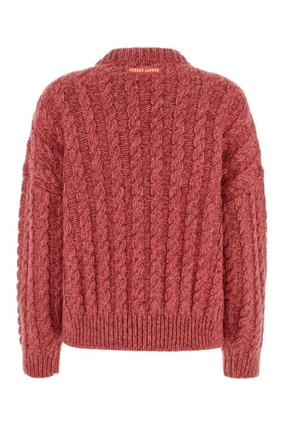 Shop Miu Miu Woman Dark Pink Cashmere Blend Sweater
