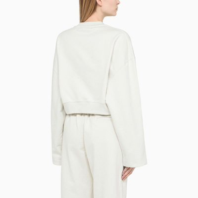 Shop Off-white ™ White Cropped Sweatshirt With Logo Women
