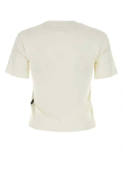 Shop Palm Angels Woman Ivory Cotton T-shirt In White