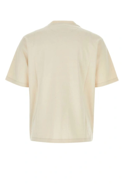 Shop Prada Man Ivory Cotton T-shirt In White