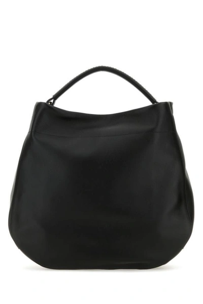 Shop Prada Woman Black Leather Shopping Bag